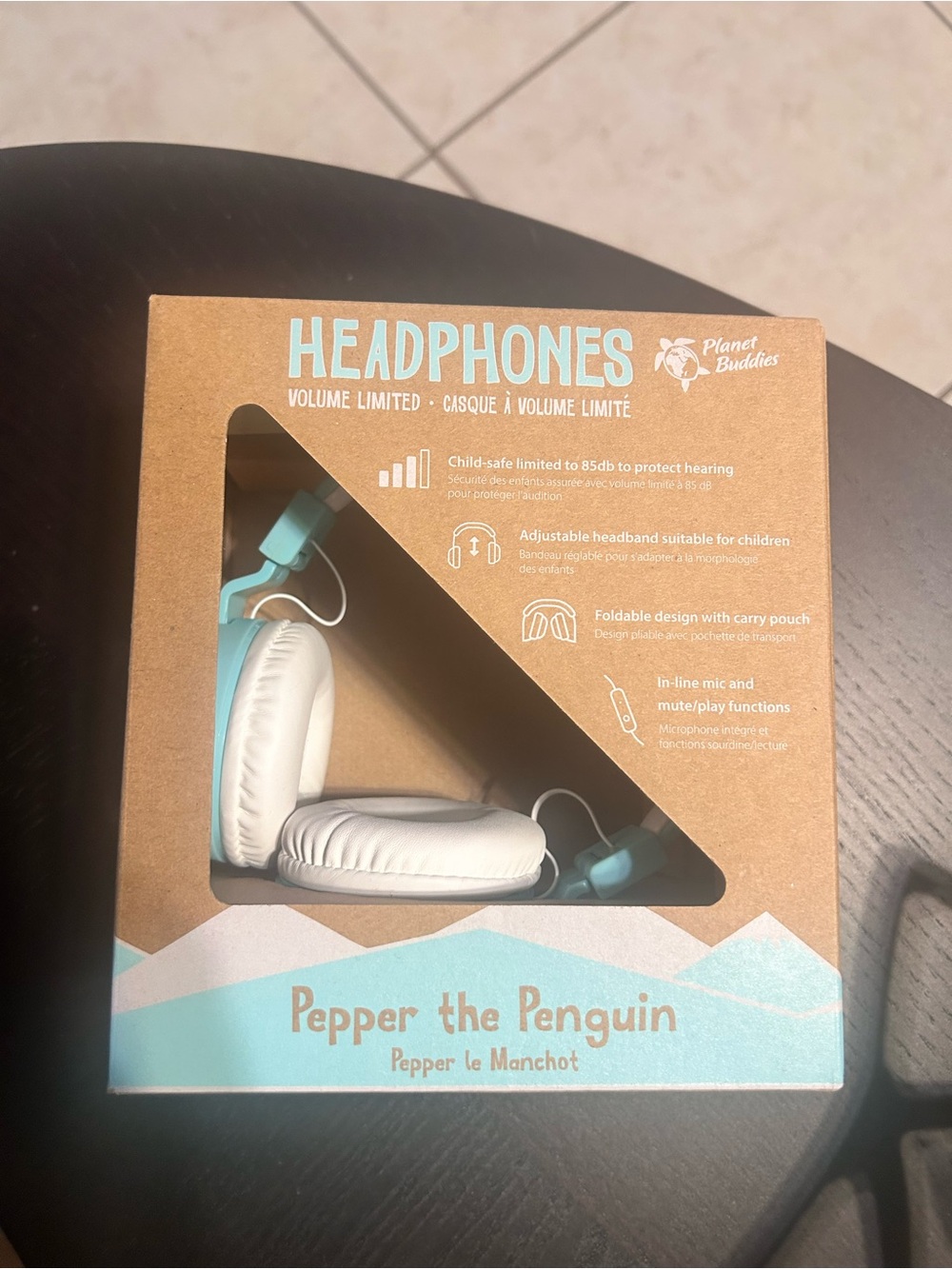 Pepper the Penguin Kids On-Ear Headphones - White & Teal